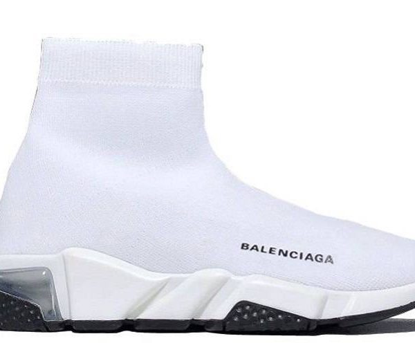 Balenciaga Speed Clear Sole "White Black"