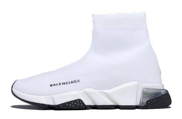 Balenciaga Speed Clear Sole "White Black"