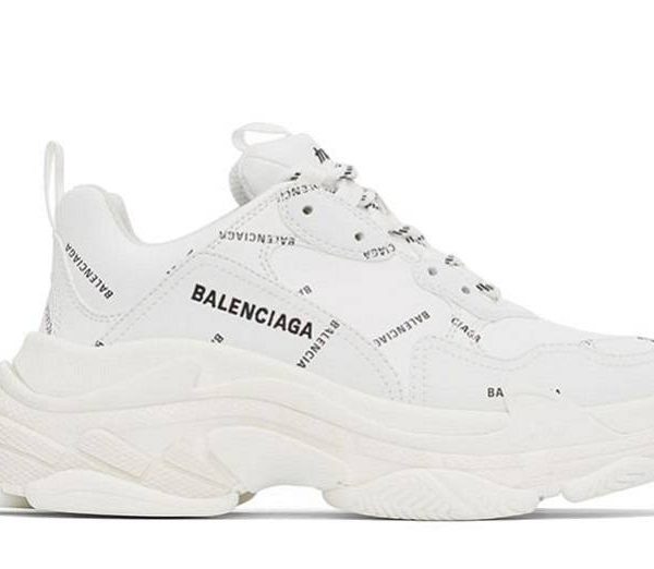 Balenciaga Triple S Allover Logo "White"