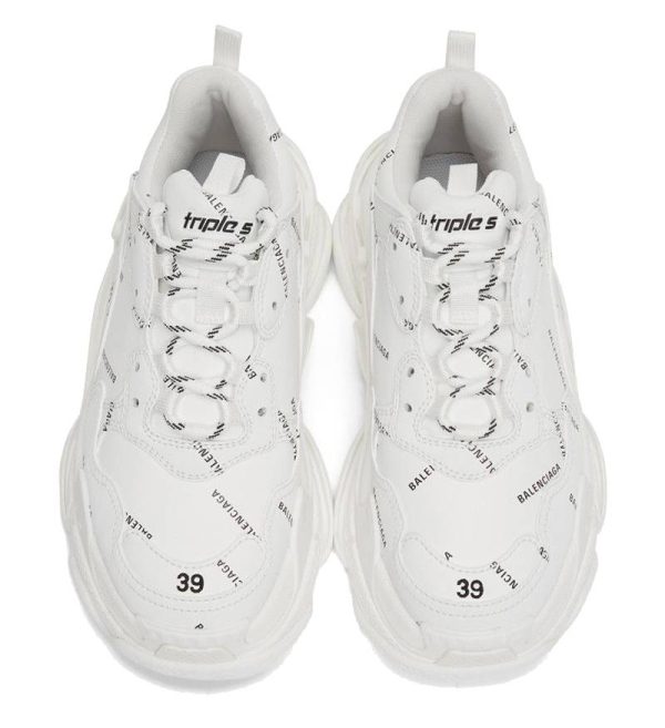 Balenciaga Triple S Allover Logo "White"