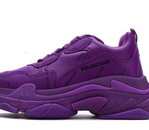 Balenciaga Triple S Allover Logo "Letter Plum Red"