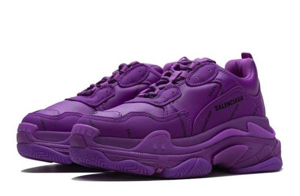 Balenciaga Triple S Allover Logo "Letter Plum Red"