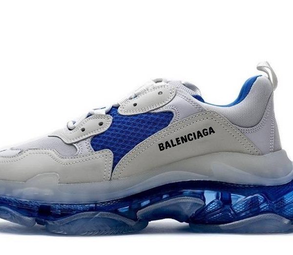 Balenciaga Triple S Clear Sole "White Blue"