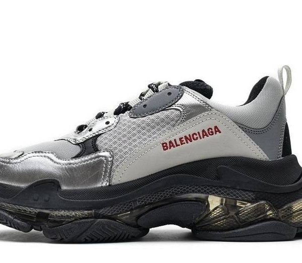 Balenciaga Triple S Clear Sole "Black Silver"