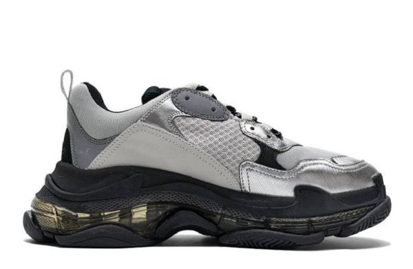 Balenciaga Triple S Clear Sole "Black Silver"