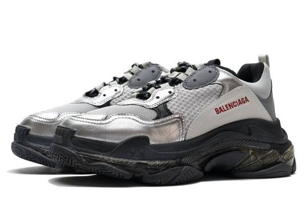 Balenciaga Triple S Clear Sole "Black Silver"