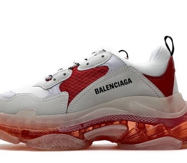 Balenciaga Triple S Clear Sole "White Red"