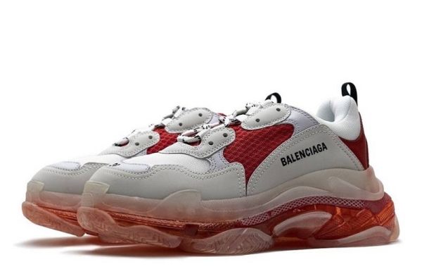 Balenciaga Triple S Clear Sole "White Red"