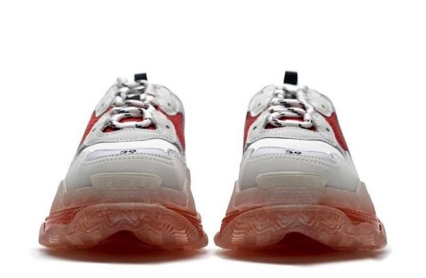 Balenciaga Triple S Clear Sole "White Red"