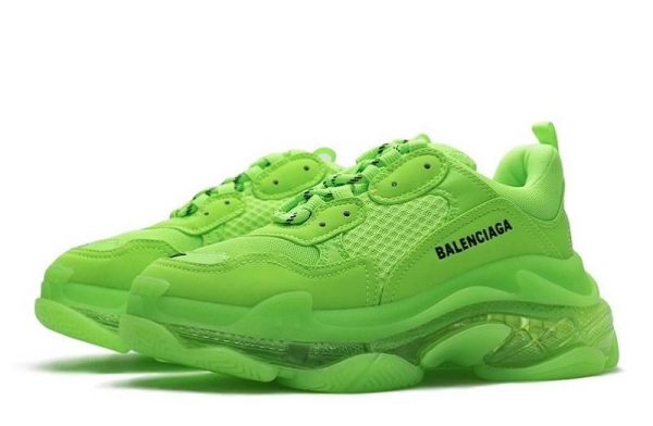 Balenciaga Triple S Clear Sole "Fluorescent Green"