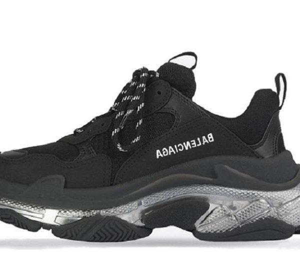 Balenciaga Triple S Clear Sole "Black Silver"