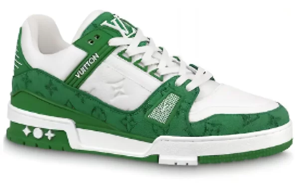 LOUIS VUITTON Trainer low-top casual fashion sneakers for men green and white