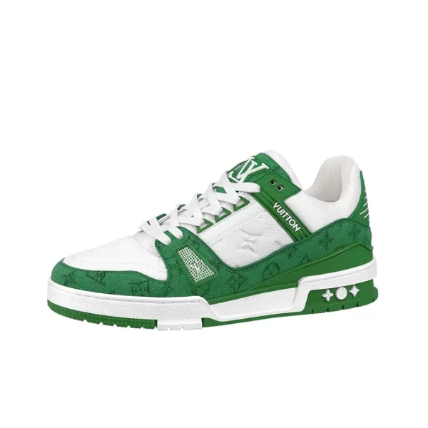 LOUIS VUITTON Trainer low-top casual fashion sneakers for men green and white